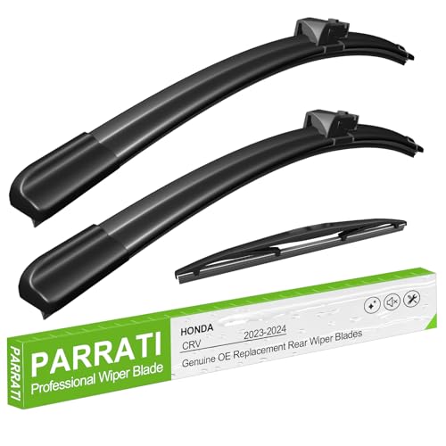 Image of PARRATI Windshield Wiper Blades Fits for 2023-2024 Honda CRV (24 inch+19 inch+10 inch) | Quiet Durable All-Season Streak-Free Wiping, Easy 5-Min Install, Reliable for Family Car Owners & Commuters