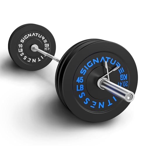 Fitvids 2-Inch Olympic Bumper Weight Plates Including 160 LB Weight Plates & 7FT Olympic Barbell Bar, Colored