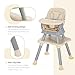 TODECARE 8 in 1 Baby Highchair, Convertible High Chair for Babies and Toddlers, Booster Seat w/5-Point Safety Belt, Toddler Building Block Table, Dishwasher Safe Tray, No Tool Install, Coffee