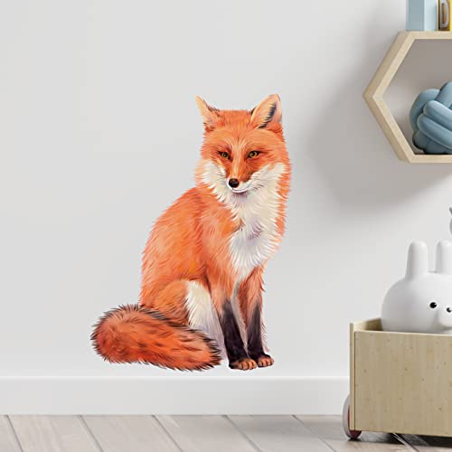 Vinilo decorativo de pared Zorro rojo sentado miniatura 2