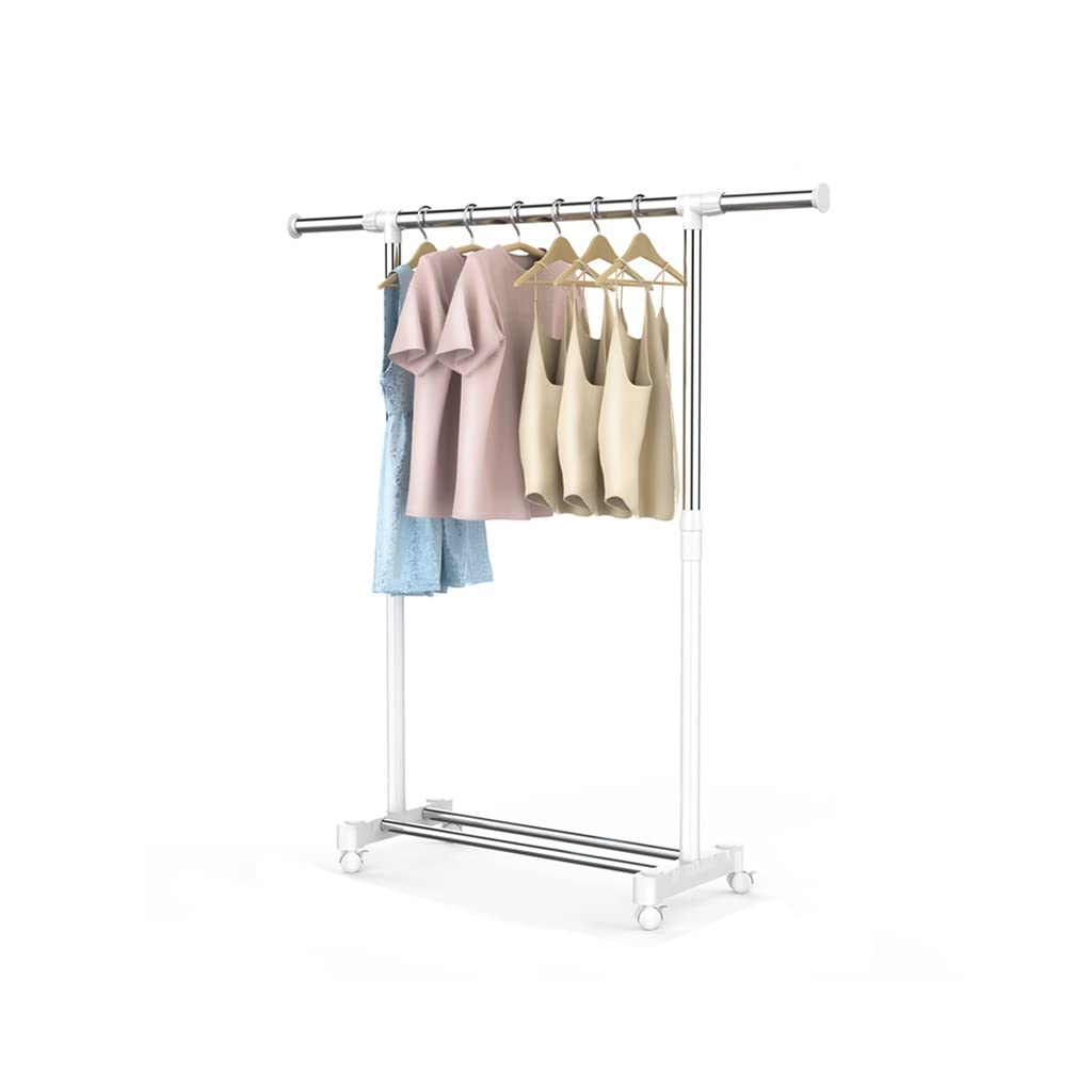 Portant à vêtements amovible blanc crème télescopique de 88 à 138 cm