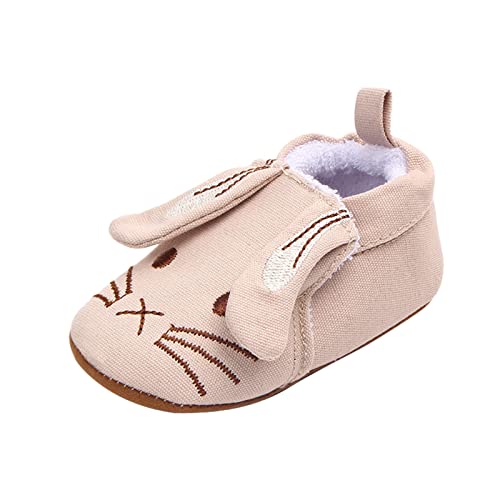 Baby Toddler Sandals Infant Girls Boys Shoes Cartoon First Walkers Shoes Soft Sole Warm Prewalkers (Beige, 12 Infant)