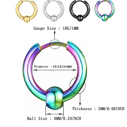 Surgical Stainless Steel Small Hoop Earrings 10mm/12mm/14mm Huggie Hoop Earrings for Women and Men3