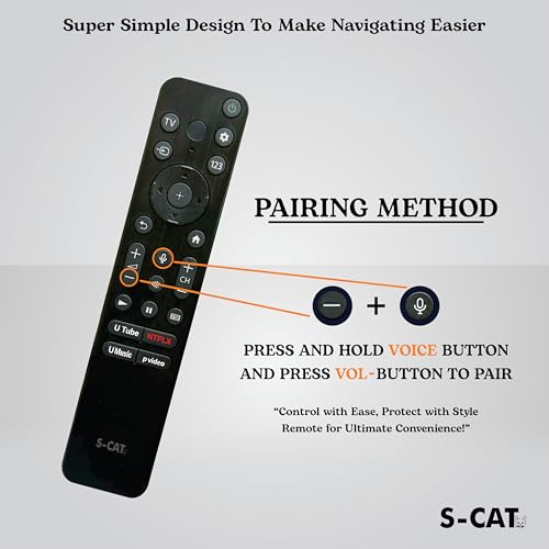 Image of S-CAT Compatible with Sony Tv Remote Original RMF-TX800P Model Suitable for Smart 4k Android TV - Pairing Must (Contact Customer Care in Case of Difficulty in Pairing)