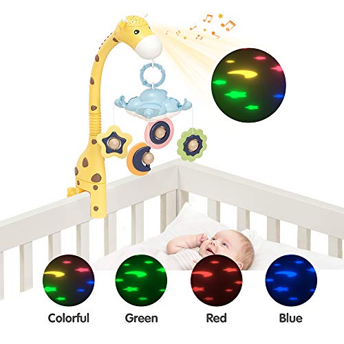 Baby Mobile per Culle con Musica,Giostrina Musical Culla giocattoli Neonato,Bambino Culla Giocattoli appesi con Proiezione e Notte,Baby Sleep Culla Giocattolo mobile Regali per ragazzi e ragazze