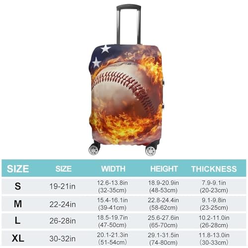 USA Flag Baseball Sports Travel Luggage Cover Suitcase Protector Baggage Covers for Men Women S2