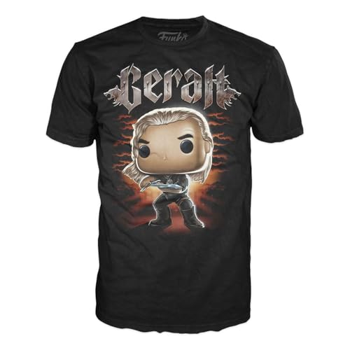 Funko Boxed Tee: Witcher - Geralt - Extra Large - (XL) - The Witcher - Le Sorceleur - T-Shirt - Vêtements - Idée de à Manches Courtes pour Les Adultes Les Hommes et Les Femmes Fans