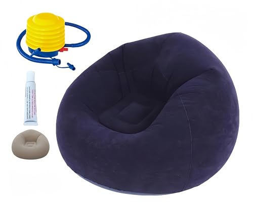 Opiniones de Sofás hinchables los mejores 5. 44 T-FOUR Sillón Inflable Silla Aterciopelada Cómodo Sofá +Bomba (Violeta Oscuro), sofás Perezosos, Festivales de música de Campamento al Aire Libre, inflación rápida