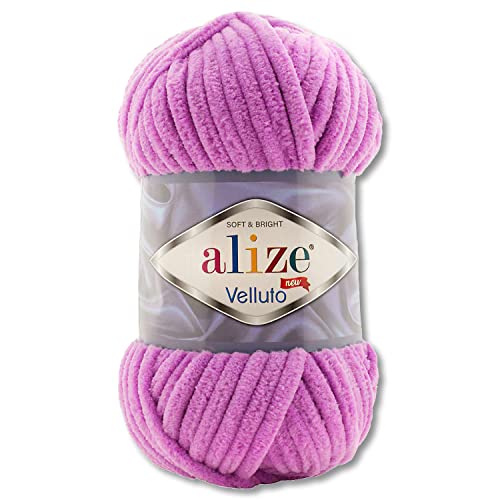 Wohnkult 100 g Alize Velluto Wool in 30 Selection (378 | Orchid)