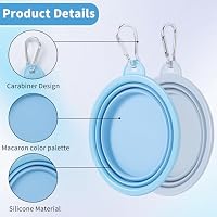 SLSON Collapsible Dog Bowl Silicone, 2Pack Macaron Color Pet Travel Bowls — image 4