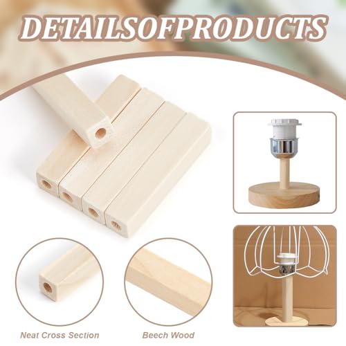 NBEADS 50 Pcs Unfinished Wood Rectangle Beads, 5cm High Large Hole Beads for DIY Necklace Bracelet Jewelry Making - Image 4