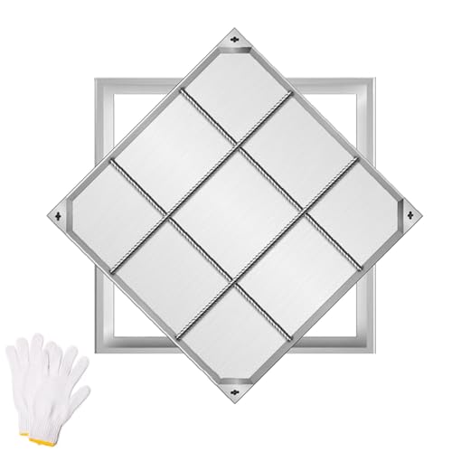 Wytrzymała wbudowana pokrywa włazu ze stali nierdzewnej 304 z podstawą, niewidoczna, nośność 499 kg, do trawnika, ogrodu, chodnika, 70 x 70 x 8 cm