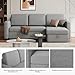 Yaheetech Sectional Sofa L-Shaped Sofa Couch Bed w/Chaise & USB, Reversible Couch Sleeper w/Pull Out Bed & Storage Space Living Room Light Gray