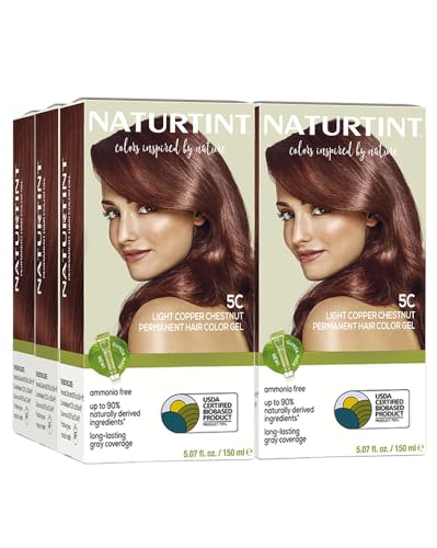 Image of Naturtint 5C Light Copper Chestnut Permanent Hair Color (Pack of 6), Ammonia Free, Vegan, Cruelty Free, up to 100% Gray Coverage, Long Lasting Results (Packaging may vary)