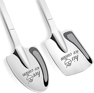 Valentines Gifts for Him and Her, 2 Pieces Ice Cream Spoons, Personalised Gifts for Boyfriend, Girlfriend, Husband, Wife, Couples Gifts for Anniversary, Wedding, Birthday, Christmas, etc