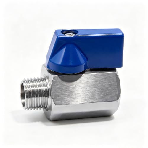 Image of Beduan 1 /4 NPT Mini Ball Valve 304 Stainless Steel Female x Male NPT Thread Shut-Off Valve(Pack of 2)