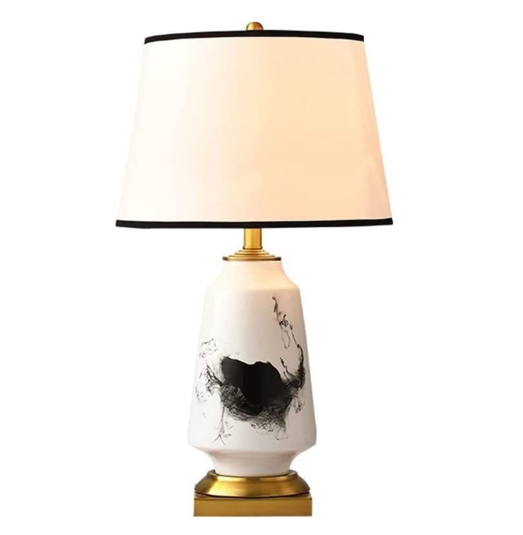 Lampa stołowa Lampy stołowe Lampka stołowa Lampka nocna Ręcznie wykonany korpus lampy z glazury Lampka nocna Podstawa z mosiądzu Ceramiczna lampa stołowa Nowoczesna sypialnia Sofa do salonu Lampy s