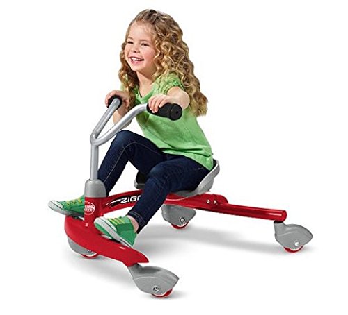 Foot-to-Floor Red Ziggle Solid Steel Frame Ride-On