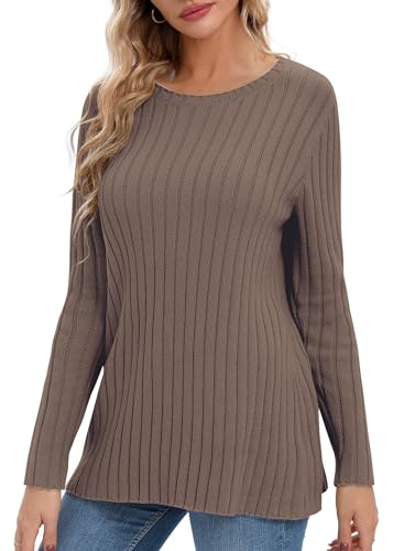 Image of Urban CoCo Women's Lightweight Crewneck Pullover Sweaters Long Sleeve Fall Knitted Sweater Tops