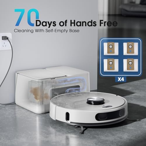 Robot Vacuum and Mop Combo, 3-in-1 Robotic Vacuums Cleaner with 70-Day Self-Emptying Base, LiDAR Navigation Smart Mapping & Strong 6000Pa Suction, for Pet Hair, Hard Floor, Carpet - Image 3