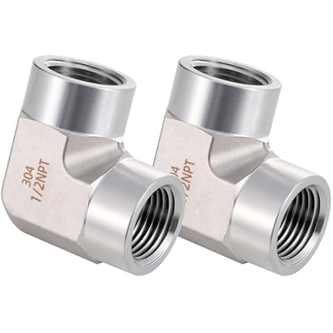 Carvedexquisitely Stainless Steel Pipe Fitting 90 Degree Barstock Street Elbow 1/2" NPT Female x 1/2" NPT Female 2 Pack Cover
