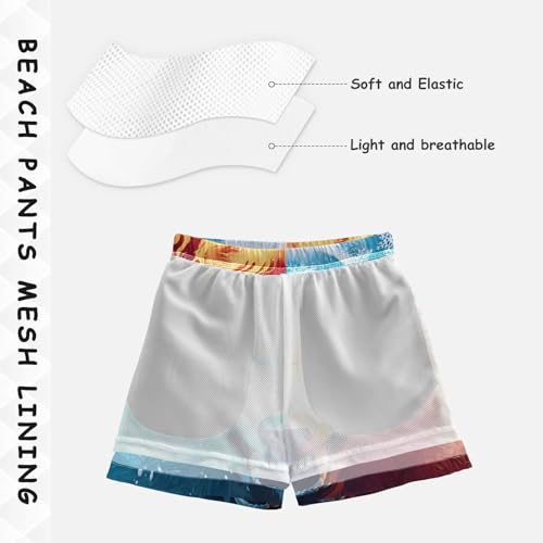 Boys Swim Trunks Ice Wolf Fire Toddler Swim Shorts Beach Board Shorts Swimsuit4
