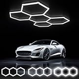 ALLYES LED Hexagon Garage Lights, 24 Packs Dimmable Hex Shop Garage Ceiling Lights, Upgraded Wider Size Light Tubes, 25650LM 6500K 200W Suitable for Workshop Basement Gym Warehouse