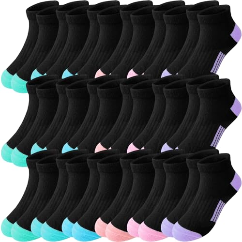 Bemeol Girls Socks 18 Pairs Ankle Socks for Girls Soft Athletic Low Cut Sock for Kids
