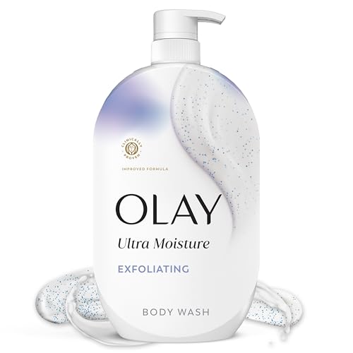 Olay Body Wash for Women Ultra Moisture Exfoliating & Hydrating Formula 24/7 Moisture Barrier Repair For Visibly Healthy Soft Skin Vitamin B3 & Hyaluronic Blend For All Skin Types 35 fl oz