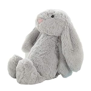 Knuffel Knuffel Konijn Pop Baby’s Slapen Metgezel Schattige Pluche Lange Oor Konijn Pop Kindercadeau – Grijs