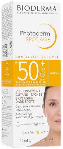 BIODERMA Photoderm Spot-Age SPF50+ Crème solaire très haute protection - Riche en antioxydants, réduit taches brunes et rides - Peaux hyperpigmentées - Recommandée par des dermatologues - Tube 40 ml