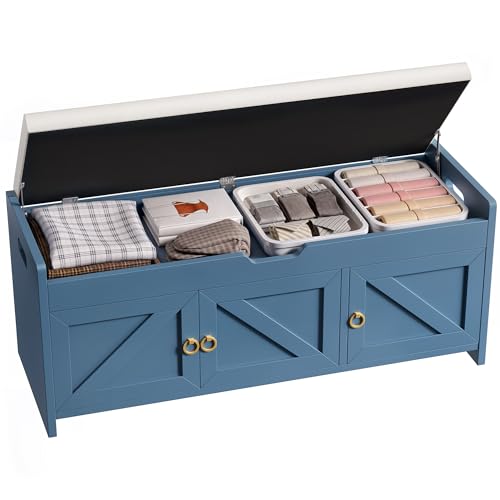 YITAHOME Shoe Bench with Storage, 2-Tier Shoe Bench, Entryway Shoe Storage with Cushion and Side Handles, 28.35" Shoe Rack Organizer for Hallway, Living Room, Bedroom, Off White Off White 28