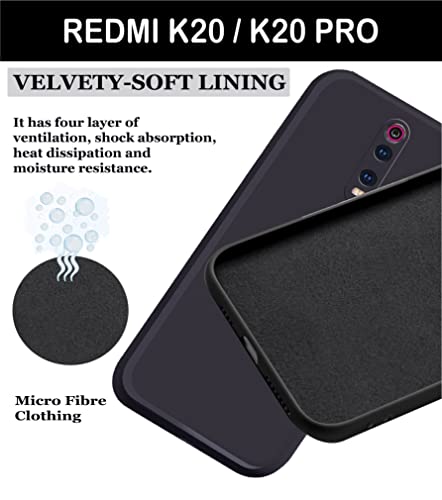 Image of A rtistque Liquid TPU Silicone Matte Shockproof Flexible with Camera Protection Soft Back Cover Case for Mi Redmi K20 / K20 Pro - Black