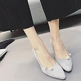 Anlass: Casual. WIKAI Frauen Heels Slingback PU Feder lässig Slingback Grau Schwarz 2-in-2 3/4, Schwarz, US 8 / EU 39/UK6/CN 39