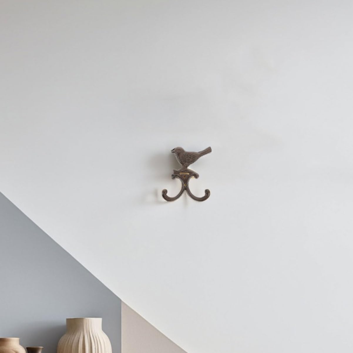 Healifty Gancho de Pared de Hierro Forma de Pájaro Vintage, 4piezas