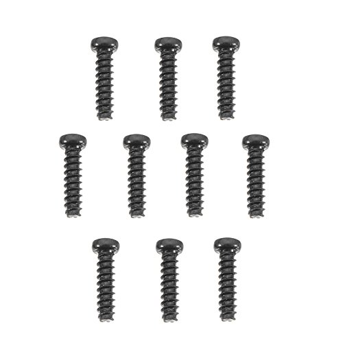 Generic 10PCS 25-LS01 2.6mm Round Head Black Screw for 9125 1/10 RC Car Parts
