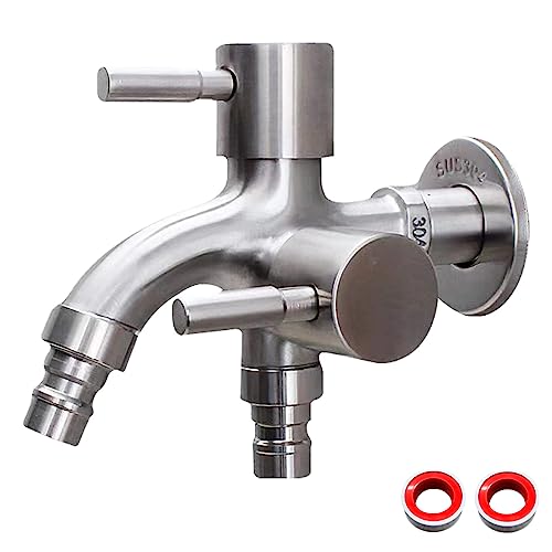 Robinet Double Sortie 1/2 Pour Machine à Laver, Extérieur et Jardin - Multifonction Pour Ménage & Industrie