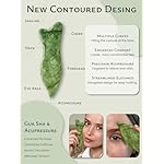 Rena Chris Natural Jade Gua Sha Facial Tools - Acupressure & Gua Sha for Face Massage, Jawline Sculpting, Puffiness Reduction, Skin Care Tool (Green) - Image 2