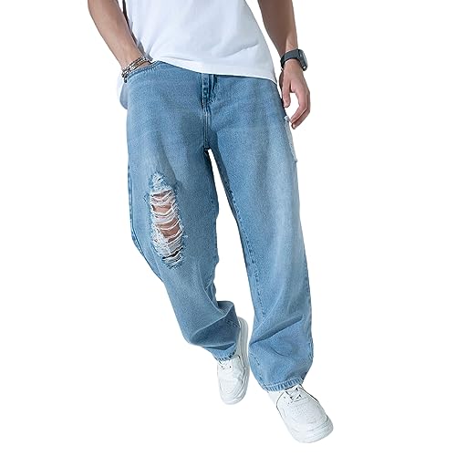Image of Hubberholme Men's Knee Distressed Loose Fit Jeans
