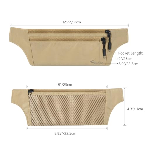 Image of Ryaco Travel Money Belt, Slim RFID‑Blocking Hidden Waist Pouch