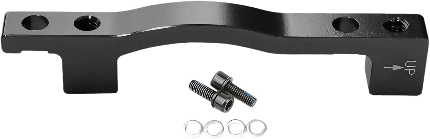 160mm to 203mm F203 A-Pillar Disc Brake Caliper Adapter, Post Mount MTB Mountain Bike Brake Rotor Upgrade, Premium Aluminium Alloy Black Adapter with Mounting Screws