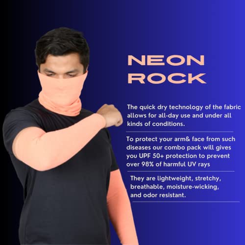 Image of NEON ROCK Winter Pure Cotton Combo Bandan Super Soft, Breathable for Winter Head, Hair & Arm Cover with UV Protection for Headband, Soft Neck Scarf for Biking, Gym, Yoga & Outdoor Use