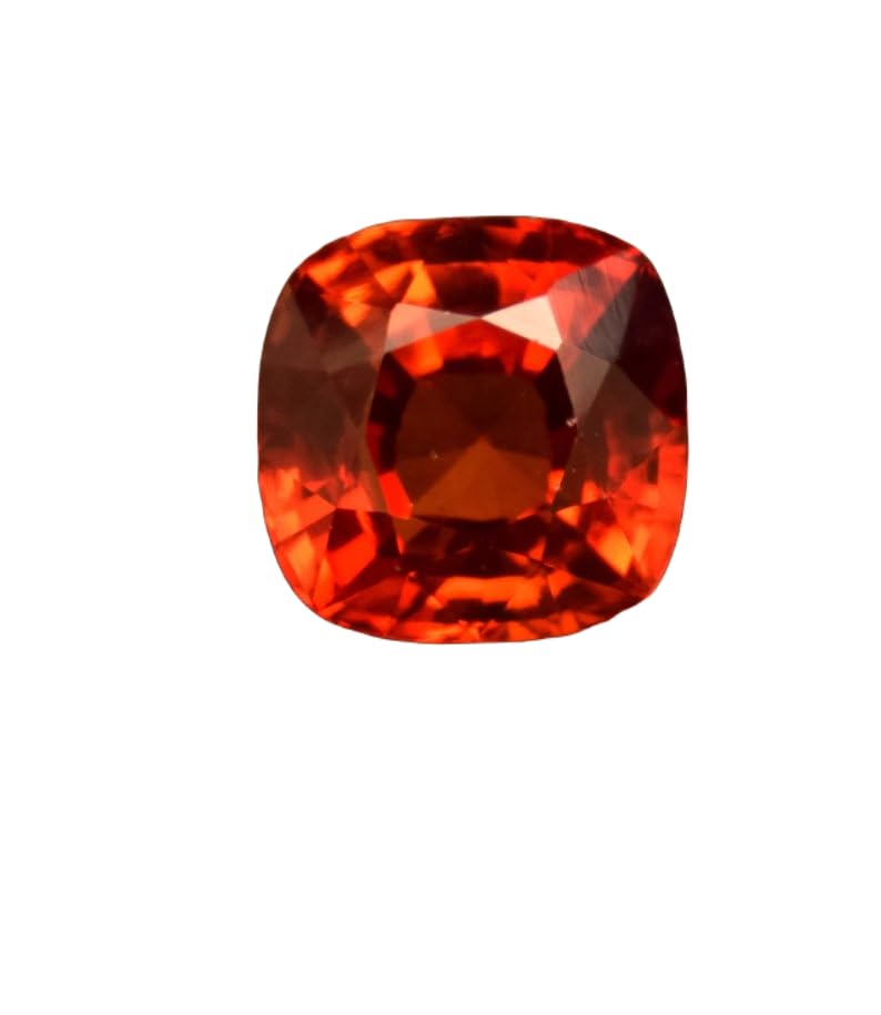 Saphir orange naturel en coussin 9x9mm pour création de bijoux DIY