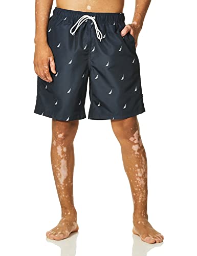 Nautica Men's Standard Quick Dry All Over J-Class Sailboat Print Swim Trunk