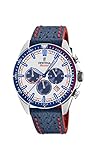 Gehäusedurchmesser: 44 mm Festina Herren Chronograph Quarz Uhr mit Leder Armband F20377/1