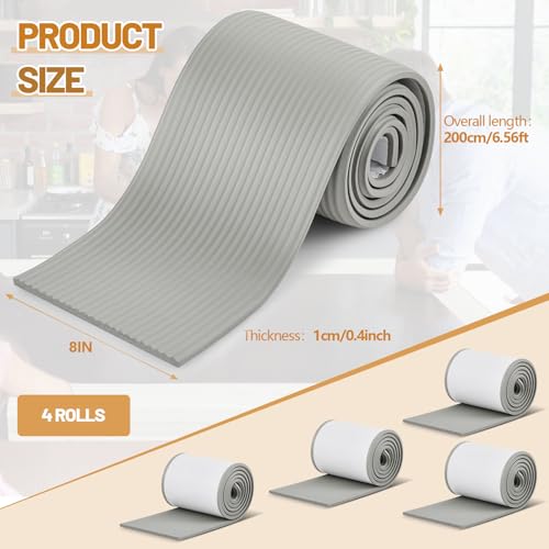 Image of Nuanchu 4 Rolls 26.3ft x 8'' Extra Wide Fireplace Edge Protector Fireplace Baby Proofing Furniture Corner Edge Safety Bumper Guard Soft Cushion Foam for Child Table Sill Door