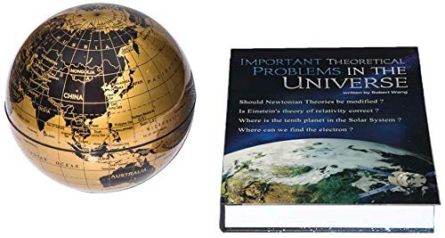 Fashion World Geographic Globes, Magnetic Floating Auto-Rotation Rotating 6" Gold Globe,With Book Style Platform. #TOP1