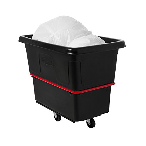 Image of Rubbermaid Commercial Utility Truck, 12 Cubic Feet, 800 lb. Capactiy, Black, Large Cart for Commercial /Waste /Laundry Transportation /Collection