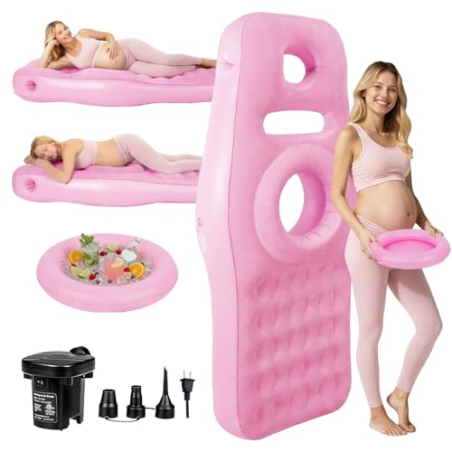 Image of Inflatable Pregnancy Pillow with Belly & Head Hole, Prone Pregnancy Pillow for Stomach Sleepers, Belly Pillow Pregnancy Mattress for Pregnant Women, Maternity airbed Pool Float for Tummy Massage