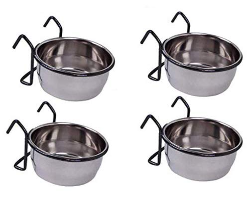 Sage Square Bird Bowl Steel Hanger - Premium Stainless Steel Cup for Feeding & Hydration Needs of Your Feathered Friends, Premium Nesting Material for Enhanced Comfort and Safety (Pack of 4) (200ml) (B08B4LDYYW) Amazon Price History, Amazon Price Tracker